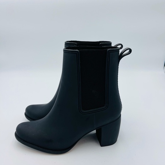 Jeffrey Campbell Havana Last Matte Black Heeled Waterpoof Rainboots - Picture 3 of 7